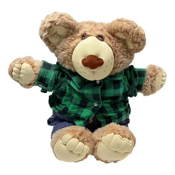 Furskins Bear Teddy Xavier  Roberts1984 Shirt Red Suspenders VIntage - Picture 10 of 16